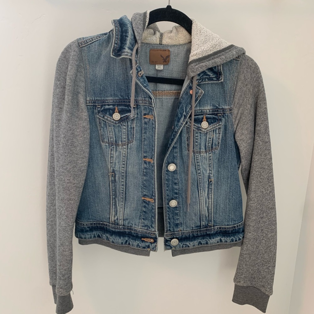 AE denim hoodie jacket
